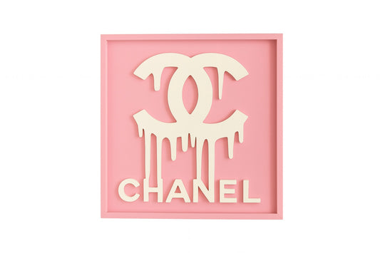 Designer inspired melting logo frame